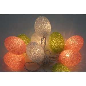 Easter Egg Sparkle Gel String Lights 4.9 FT For Indoor/Outdoor Decor 