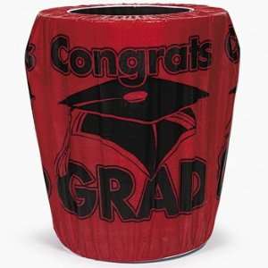 Red Congrats Grad Trash Can Cover   Party Decorations & Room Decor
