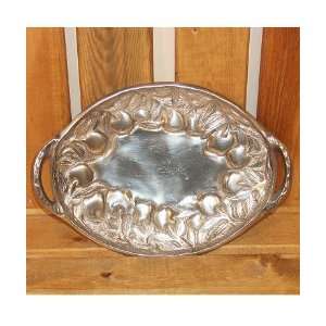   Stainless Steel Leaf Theme Serving or Decorative Tray
