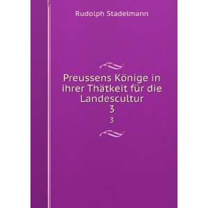   ThÃ¤tkeit fÃ¼r die Landescultur. 3 Rudolph Stadelmann Books