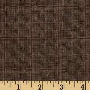  62 Wide Worsted Wool Suiting Angelina Check Brown Fabric 