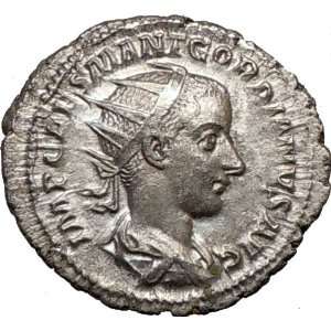   III 238AD Silver Ancient Roman Coin Sacrificing 