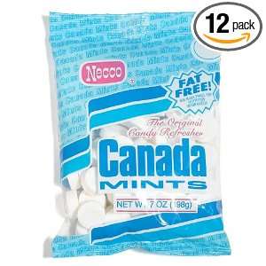 Necco Canada Mints, The Original Candy Refresher, 7 Ounce Bags (Pack 