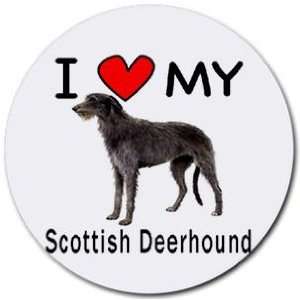  I Love My Scottish Deerhound Round Mouse Pad Office 