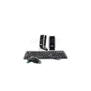  3 in 1 PS/2 Keyboard, Optical Mouse & Speakers Kit (Black 
