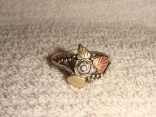 Vintage WM Co Sterling Silver & 12Kt Gold Rose Ring  