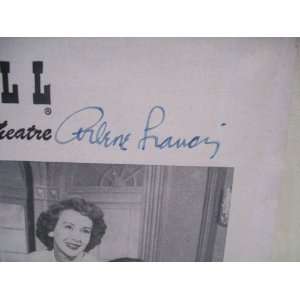 Francis, Arlene Playbill Signed Autograph Late Love 1953  