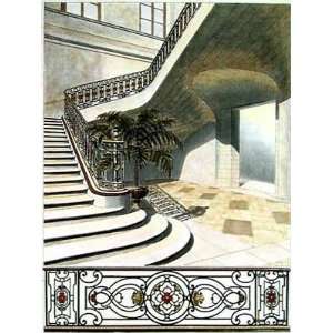  Cesare Daly   Louis Style Staircase I Hand Colored