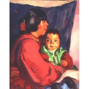   Made Oil Reproduction   Robert Henri   32 x 40 inches   Marie and Baby