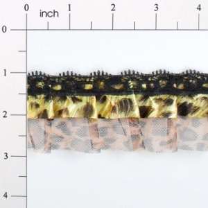  Animal Print with Lace Ruffle Trim 2in