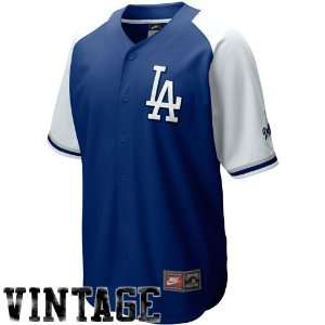   Blue White Cooperstown Quick Pick Vintage Baseball Jersey (X Large