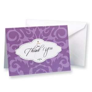 Wedding Gown Damask Thank You (package of 25) Cards