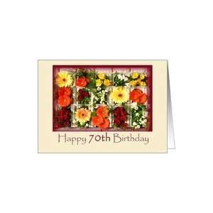  Happy 70th Birthday   daisies and roses Card Toys & Games