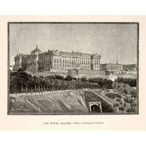 1894 Print Palacio Real De Madrid Spain Royal Palace Sabatini Gardens 
