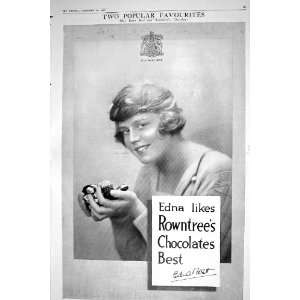  1921 ADVERTISEMENT ROWNTREES CHOCOLATES MARION CRAWFORD 
