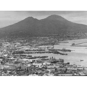  US Naval Ships Sailing Through Naples Harbor Photographic 