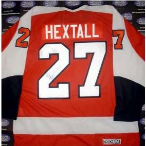  Ron Hextall autographed hockey jersey Orange (Philadelphia 