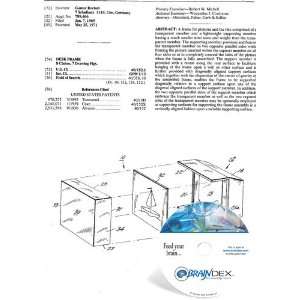  NEW Patent CD for DESK FRAME 