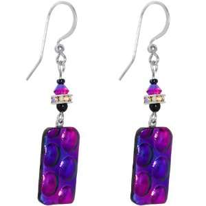   Refined Dichroic Glass Earrings MADE WITH SWAROVSKI ELEMENTS Jewelry