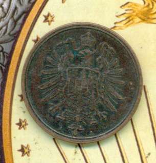 1876 A 2 Pfennig Deutches Reich Deutchland Germany  