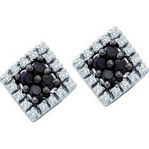   and White Diamond Square Shaped Earrings Rodeo Jewels Co Jewelry