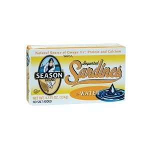 Season Product, Sardines In Water, No Salt, 12/4.375 Oz  