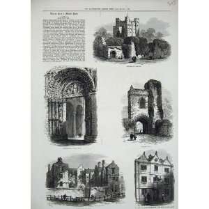  1876 Rochester Castle Priory Gate Cathedral WattS Art 