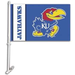    97014   Kansas Jayhawks Car Flag W/Wall Brackett