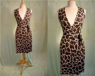 Diane Von Furstenberg Vintage JUDE Wrap Dress * Animal Print *Silk *US 