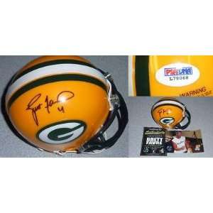  Autographed Brett Favre Mini Helmet   PSA COA 