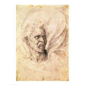 Study of a man shouting   Poster by Michelangelo Buonarroti (18x24)