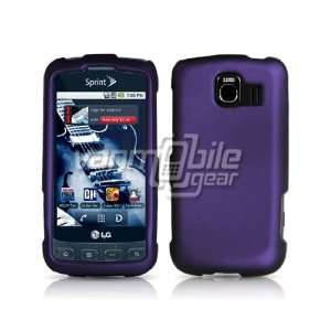 PURPLE HARD 2 PC RUBBERIZED CASE + LCD SCREEN PROTECTOR for LG OPTIMUS 
