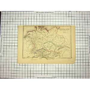  SHERMAN ANTIQUE MAP c1790 c1900 GERMANIA MAGNA DANUBE 