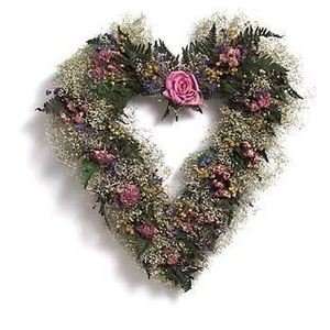 18 Old Fashion Heart Dried Wreath Dried Rose Wreath  