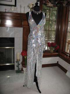 Precious Formals P8769 White Silver Pageant Prom Gown Dress 2  