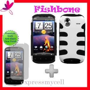   + WHITE FISHBONE Case Cover T Mobile Telus Mobilicity HTC AMAZE 4G
