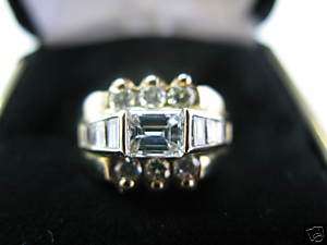 Fine Emerald Cut Diamond Engagement Ring YG 14KT 1.26Ct  