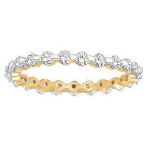  18k Yellow Gold Shared Prong Diamond Eternity Ring (1.00 