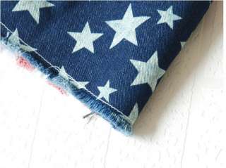   Girls USA American Flag Star Jeans Short Pants Cowboy Demin  