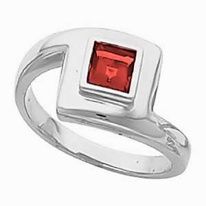  14K White Gold Chatham Created Ruby Ring Jewelry