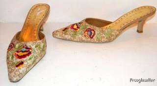 BCBGirls womens Melany heels mules shoes 8B EUR 38 multicolor fabric 
