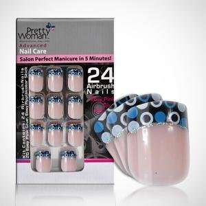  Pretty Woman Air Brush Nails   Pink with Dots Beauty
