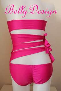 Dark Pink One Pieces Monokini Bathing Swimwear/Swimsuit  
