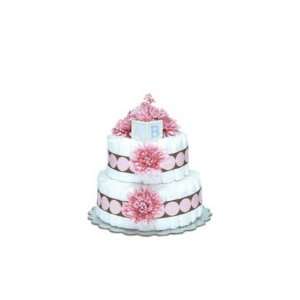  Pink Mums   Pink Dots   Small Baby Shower Diaper Cake 