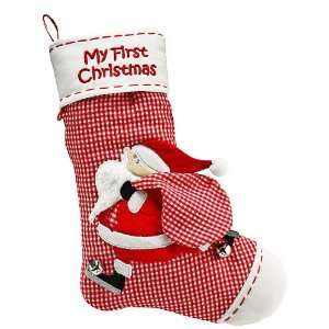  Mudpie Gingham Stocking   My 1st Christmas