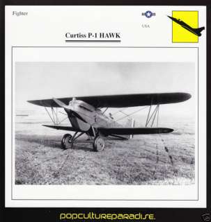 CURTISS P 1 HAWK Fighter Airplane ATLAS PICTURE CARD  