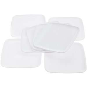 Mozaik Square Plates, White, 6.8 in, 16 ct Packages, 6 pk 