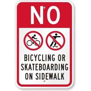  No Skateboarding, Bicycle Riding On Sidewalk (with Graphic 