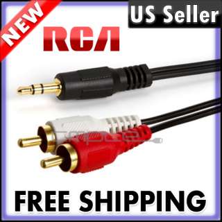 5mm (1/8) Mini Plug to 2 RCA Stereo Cable, Hook Up Computer,  