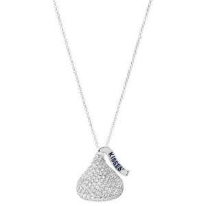  Hersheys Kiss Pendant 3D Necklace 14k White Gold (0.50ct) Hershey 